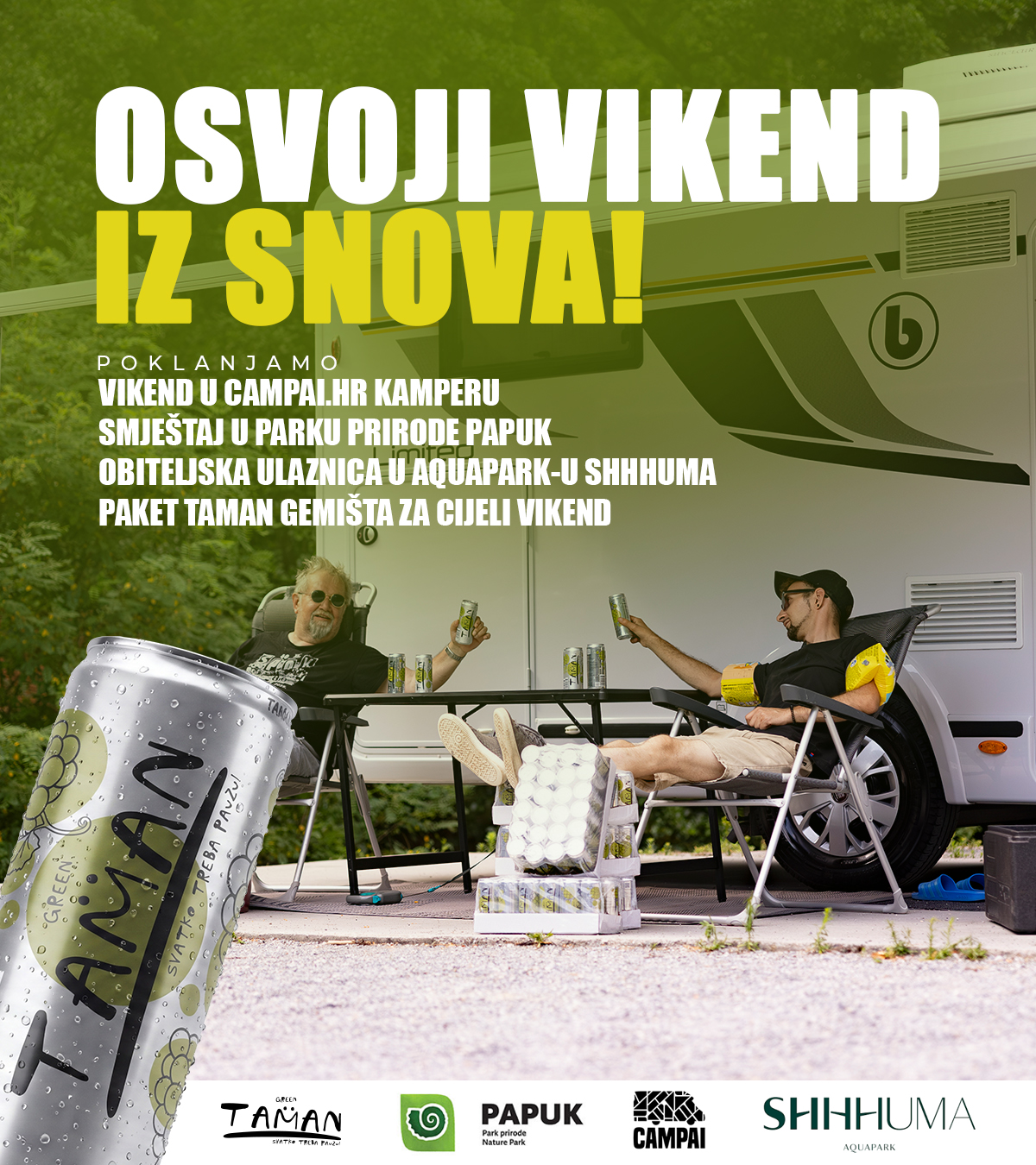 🍺☀️ OSVOJI VIKEND IZ SNOVA! 🏕️💦 Zamisli ovo: Dobiješ Campai.hr kamper za vikend u @park_prirode_papuk…